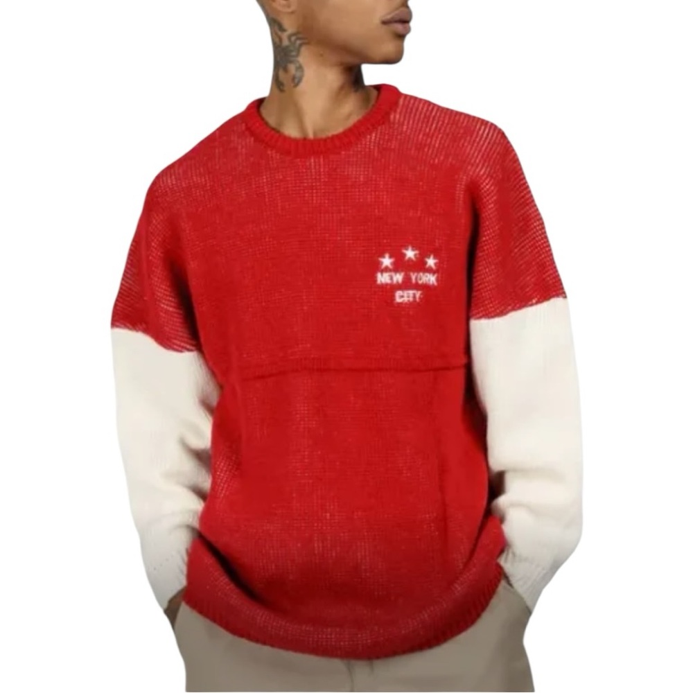 New Spirit Jersey Oversized New York Knit Sweater Size S